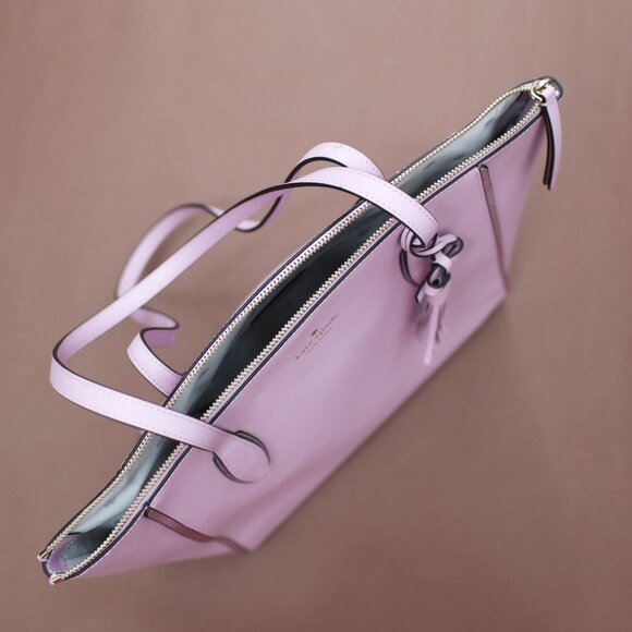 Cute Kate Lavender Lilac Leather Tote Bag - Picture 9 of 10